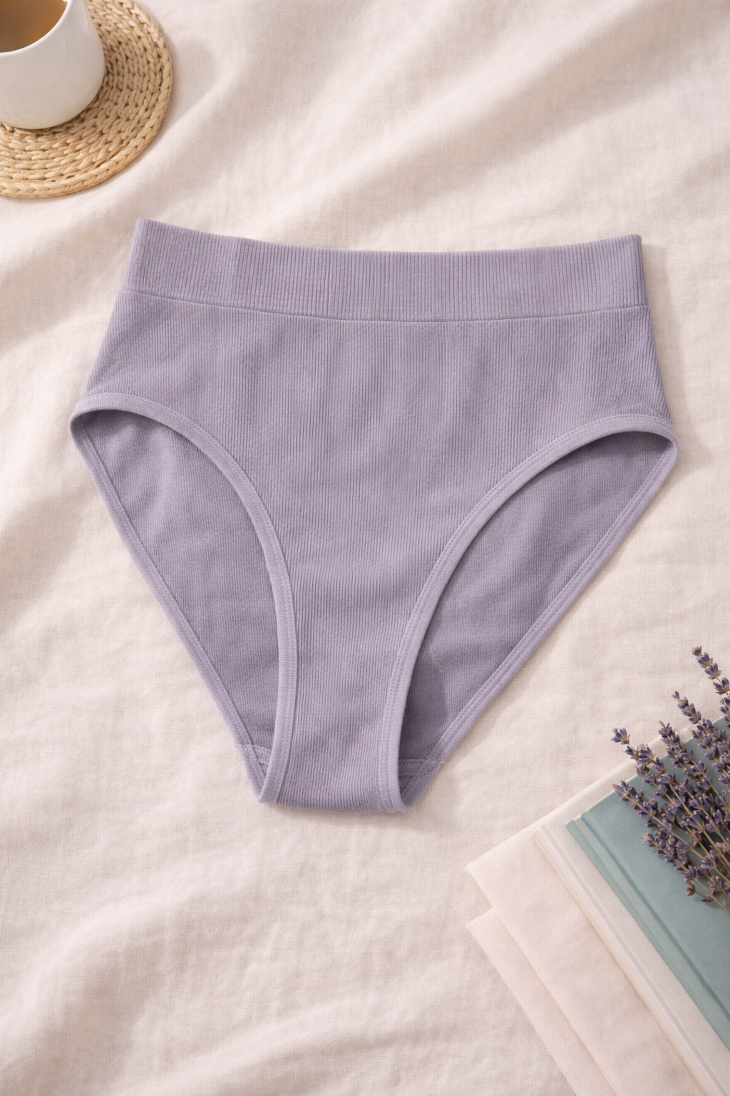 Culotte Taille Haute Femme – Confort & Maintien Léger mauve