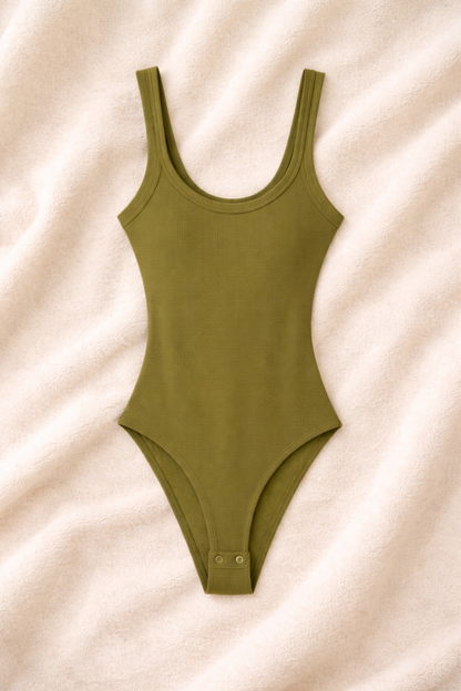 Body côtelé ajusté